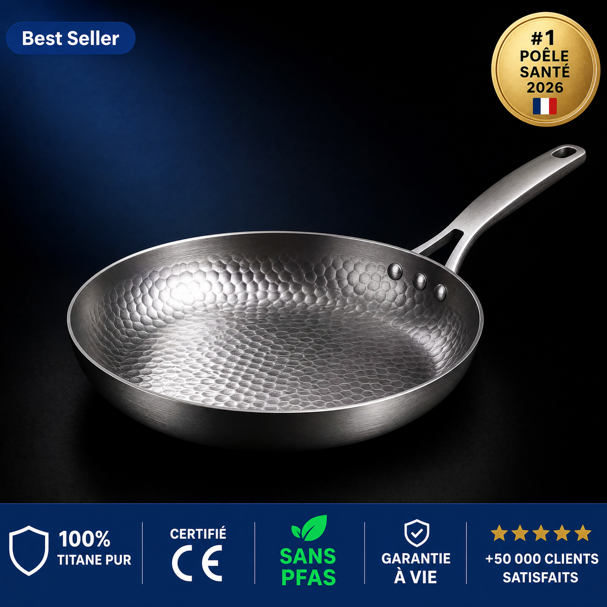 Poêle 100% Titane Pur Pour Une Cuisine Sans Toxines
